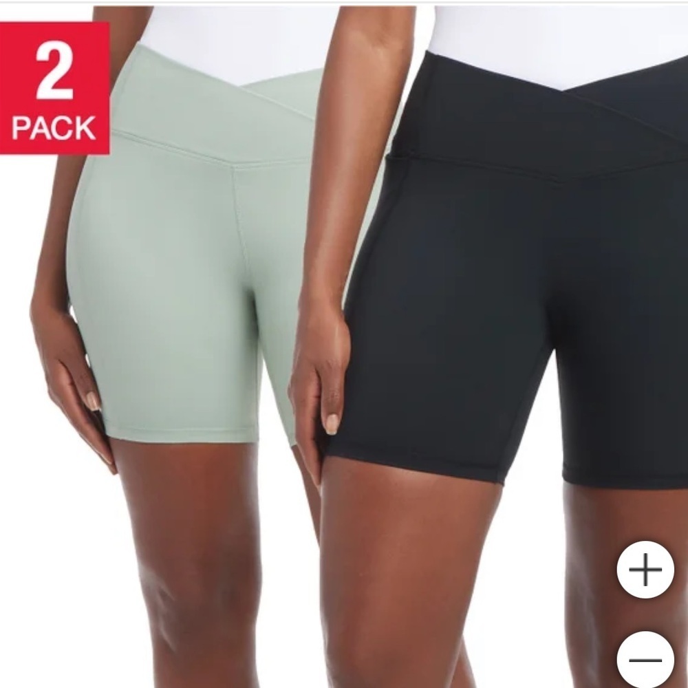 New Danskin Women's Cross‎ Waist Bike Short, 2-pack